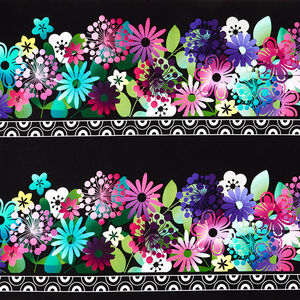 A Groovy Garden - Border Stripe Purple Yardage