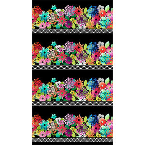 A Groovy Garden - Border Stripe Multi Yardage