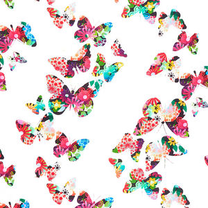 A Groovy Garden - Cascading Butterflies Multi Yardage