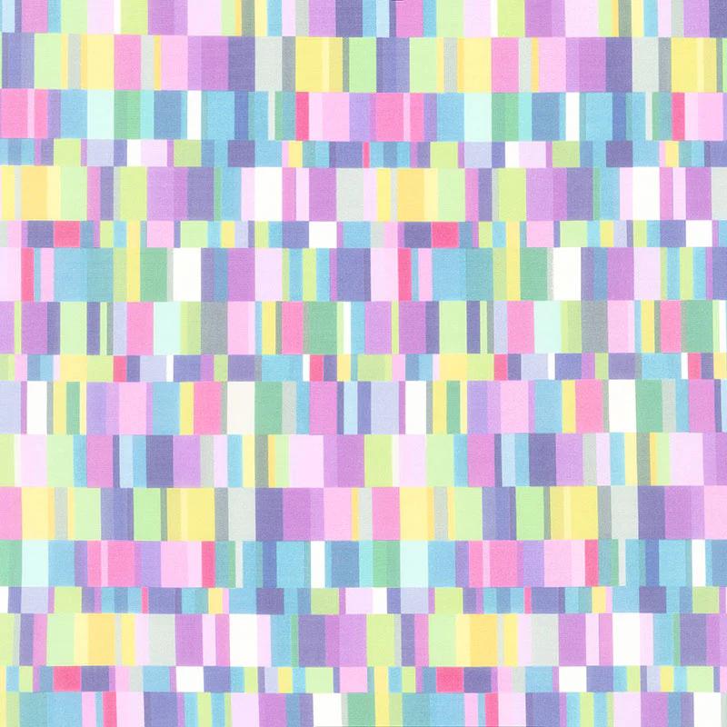 A Groovy Garden - Color Block Stripe Purple Yardage