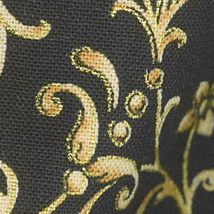 A Joyful Season - Flower Scroll Black Metallic Yardage