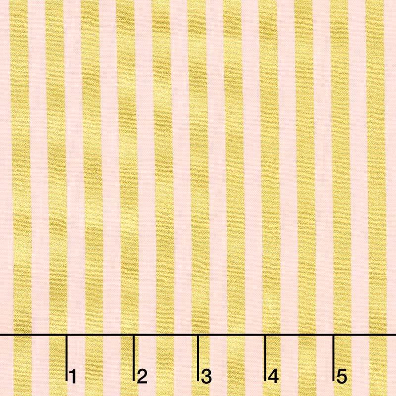 A Little Bit of Sparkle - Stripe Pink Metallic Yardage