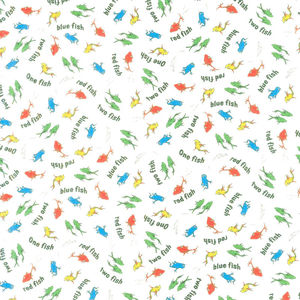 A Little Dr. Seuss - Fish White Yardage