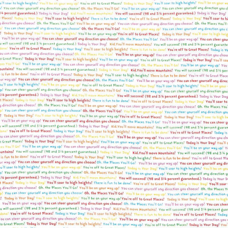 A Little Dr. Seuss - Text White Yardage