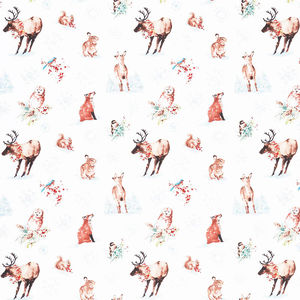 A Magical Christmas - Animals Allover White Yardage