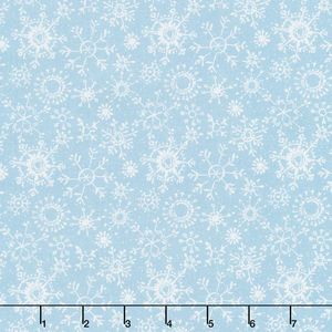 A Magical Christmas - Snowflakes Allover Blue White Yardage