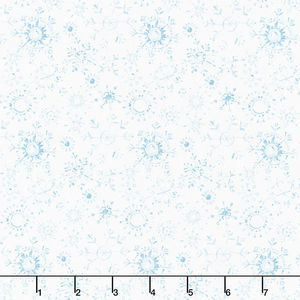 A Magical Christmas - Snowflakes Allover White Blue Yardage