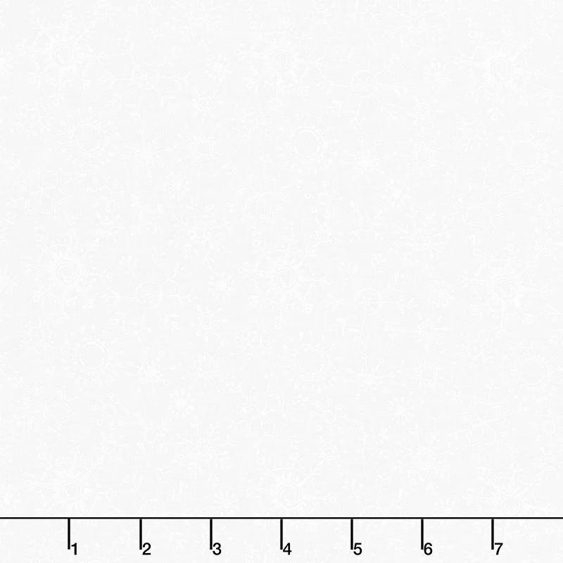 A Magical Christmas - Snowflakes Allover White on White Yardage