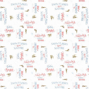 A Magical Christmas - Words Allover White Yardage