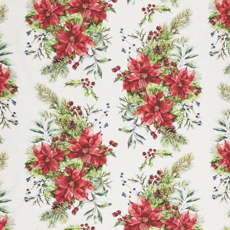 A Poinsettia Winter - Bouquets Red Green Yardage