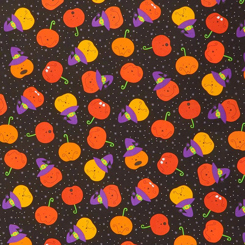 A Spooky Good Time - Pumpkin Roll Midnight Yardage