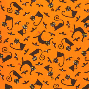 A Spooky Good Time - Cats and Bats Pumpkin Yardage