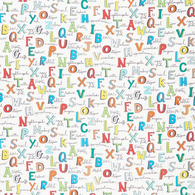 A to Zoo - Animal Names Ivory Yardage