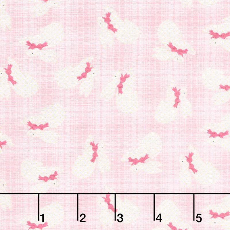 A Wooly Garden - Bunnies Light Pink Yardage