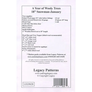 A Year of Wooly Trees Pattern - January Snowman