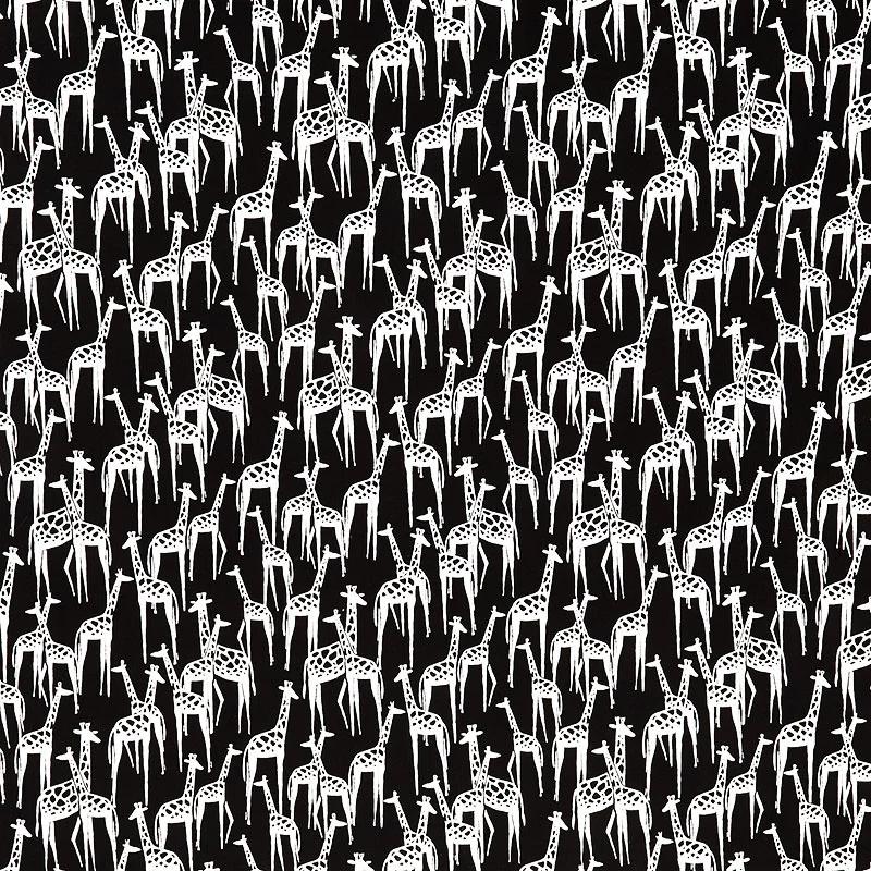 ABC Menagerie - Giraffes Black Yardage