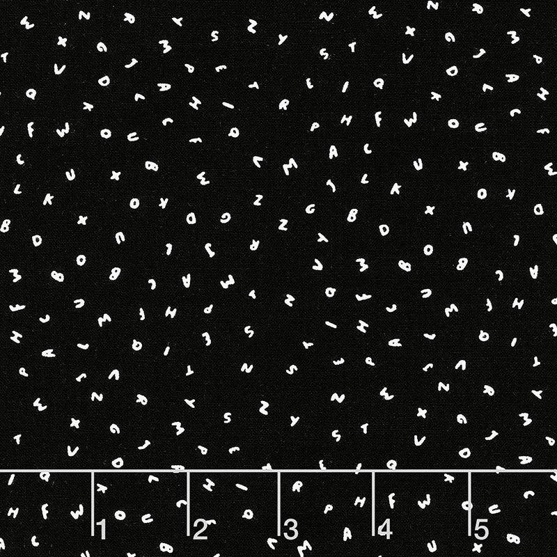 ABC Menagerie - Letters Black Yardage