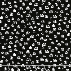 ABC Menagerie - Rainbows Black Yardage