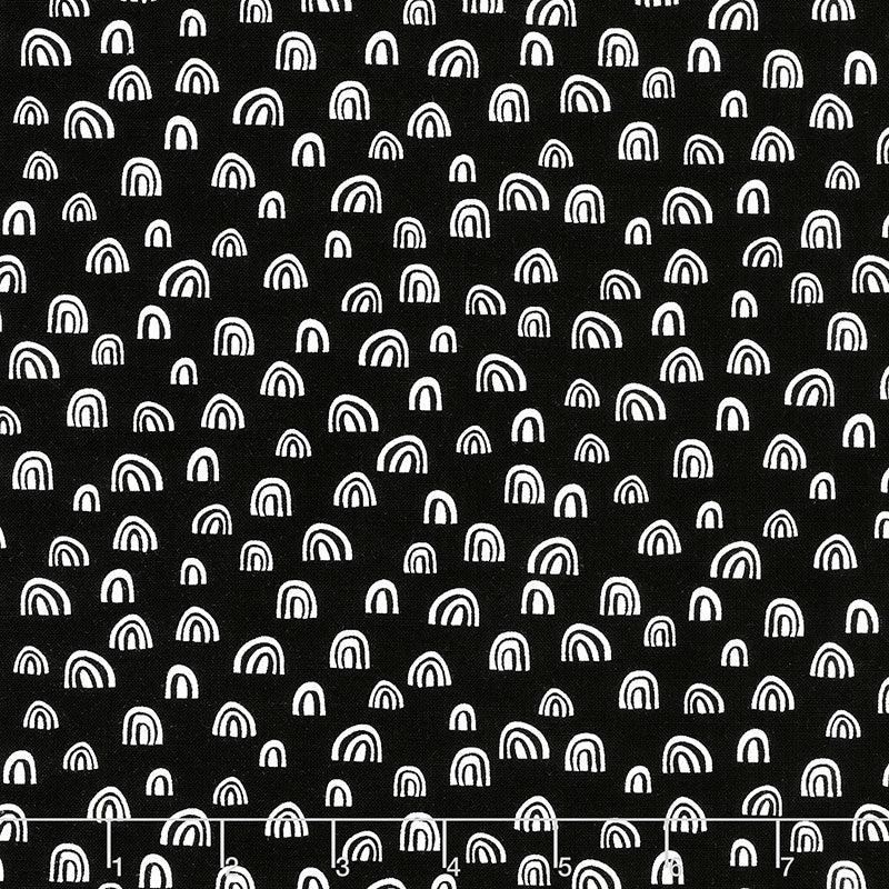 ABC Menagerie - Rainbows Black Yardage