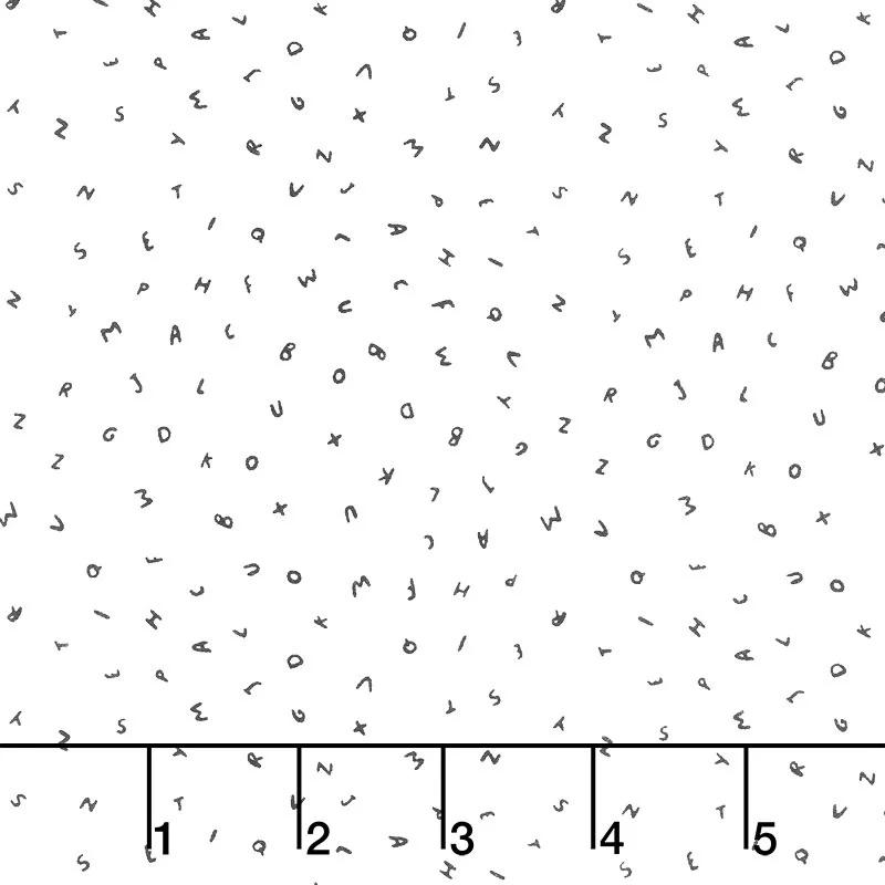 ABC Menagerie - Letters White Yardage
