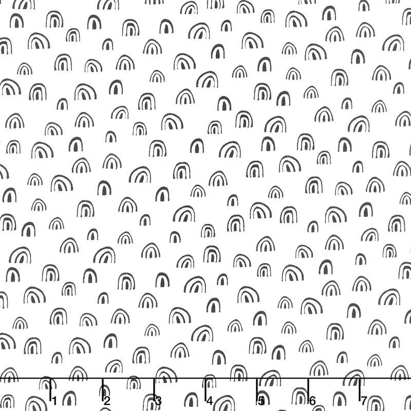 ABC Menagerie - Rainbows White Yardage