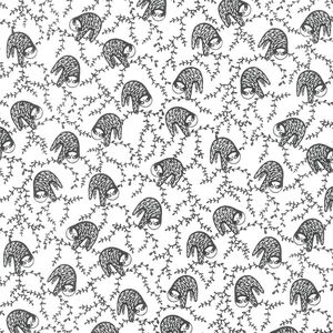 ABC Menagerie - Sloths White Yardage