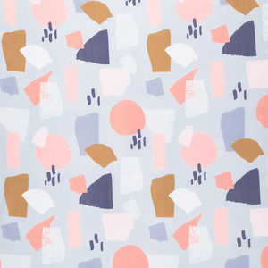 Abstract Collage - Free Hand Geometric Shapes Muted Yardage