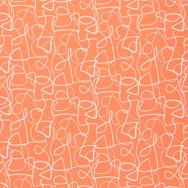 Abstract Collage - Squiggly Lines Orange Yardage