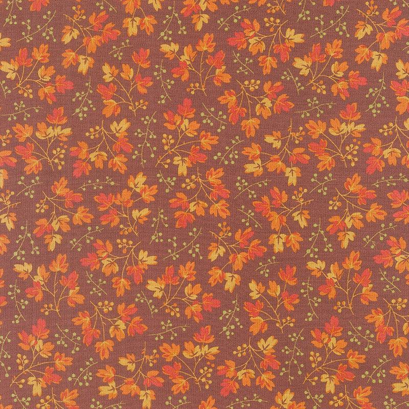 Acorn Harvest - Scattered Branches Crimson Yardage