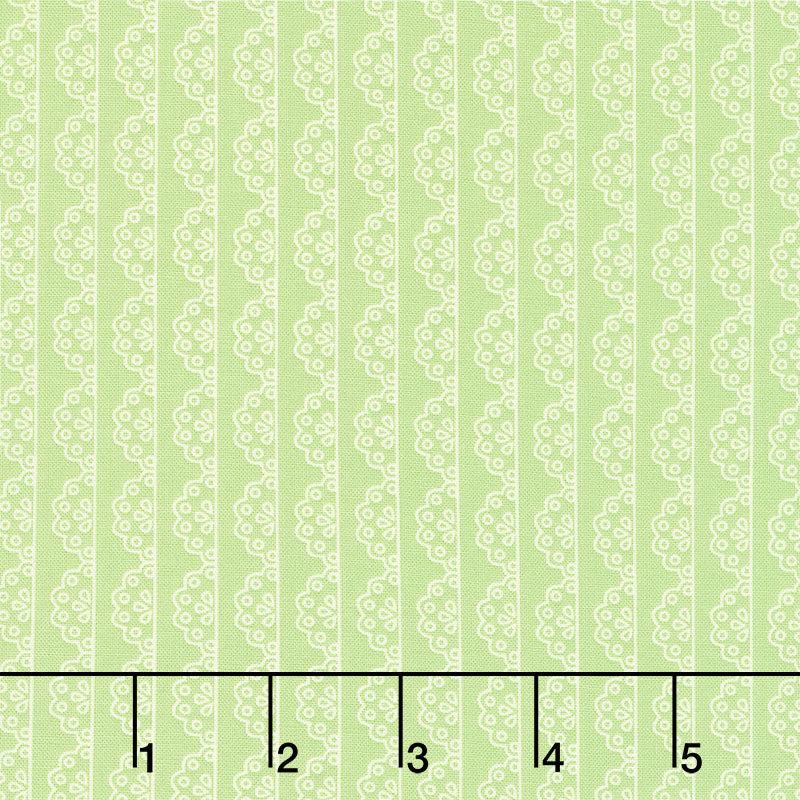 Adel in Spring - Lace Stripe Asparagus Yardage
