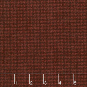 Woolies Flannel - Houndstooth Dark Red Yardage