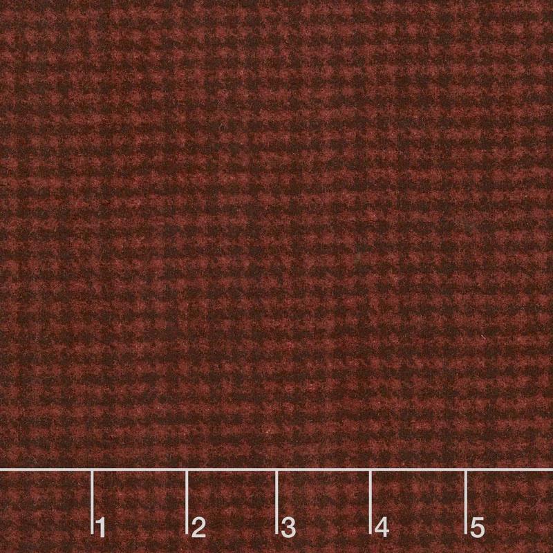 Woolies Flannel - Houndstooth Dark Red Yardage