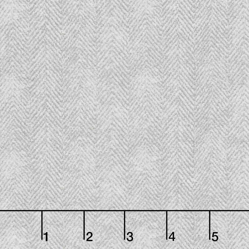 Woolies Flannel - Herringbone Light Grey Yardage