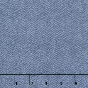 Woolies Flannel - Herringbone Dusty Blue Yardage
