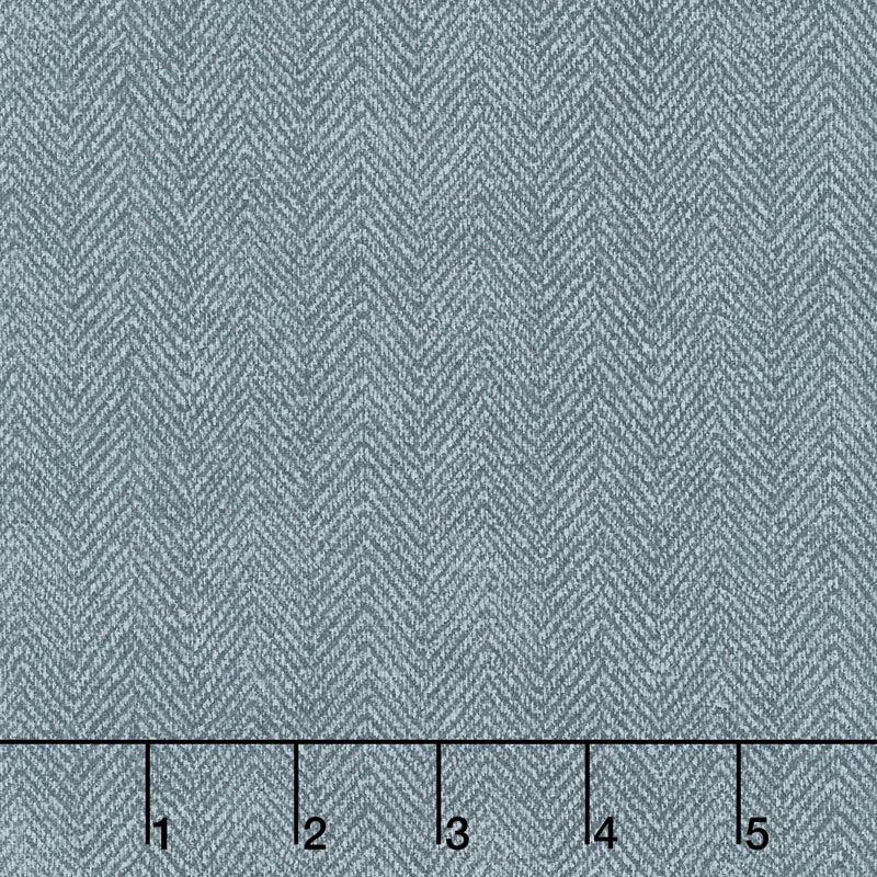 Woolies Flannel - Herringbone Light Blue Yardage