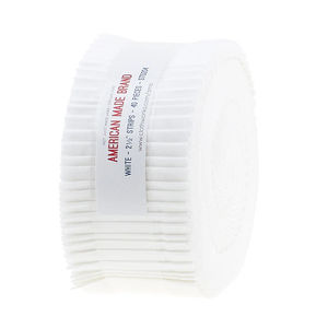 American Made Brand Cotton Solids White 2 1/2" Strips
