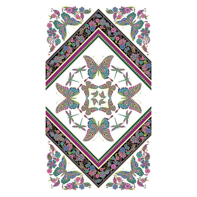Alluring Butterflies - Butterfly Kaleidscope White Metallic Panel