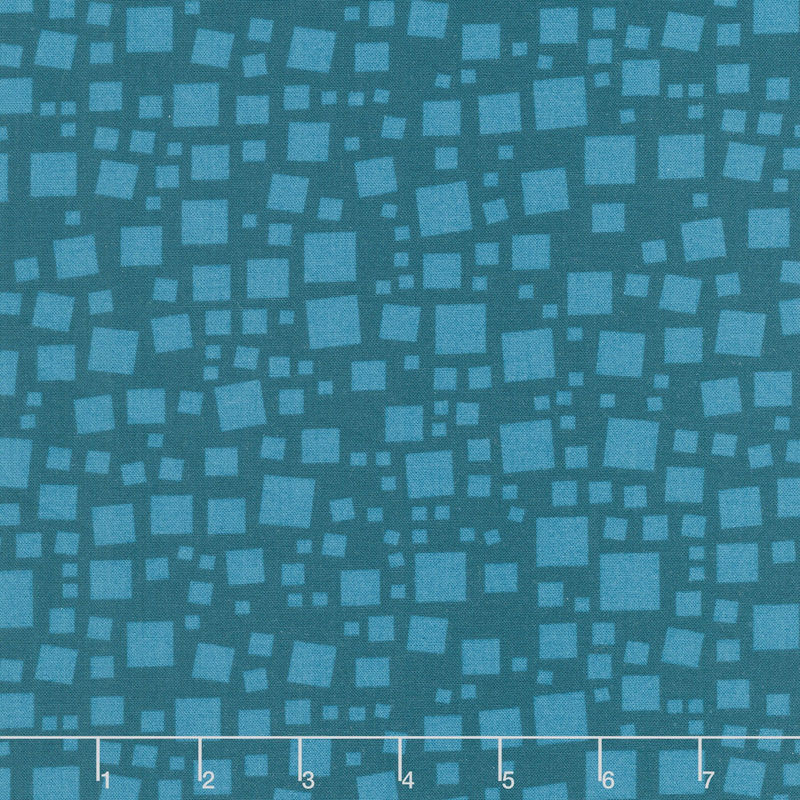 Xanadu - Tonal Squares Dark Teal Yardage