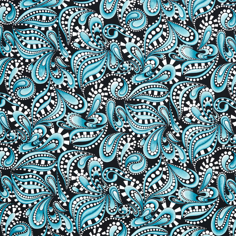 Xanadu - Paisley Rhythm Teal Yardage