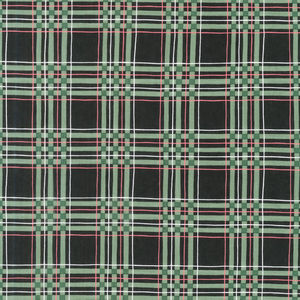 Woodland Winter - Woodland Plaid Charcoal Black Yardage