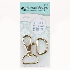 D Ring and Swivel Clip Nickel 1ct - 3/4"