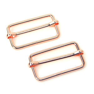 Sallie Tomato 1 1/2" Slider Buckles - Set of Two Rose Gold