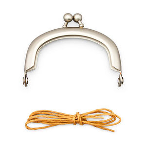 Simple Patchwork Pouch Extra Clasp - Silver