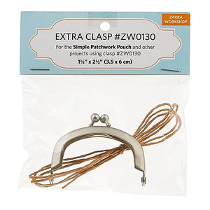 Simple Patchwork Pouch Extra Clasp - Silver