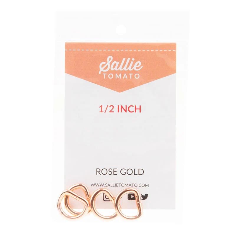 Sallie Tomato 1/2" D-Rings - Set of Four Rose Gold