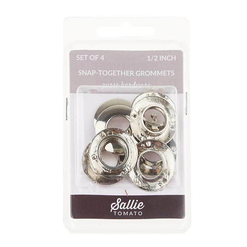 Sallie Tomato Double Faced Snap Together 1/2" Grommets - Nickel