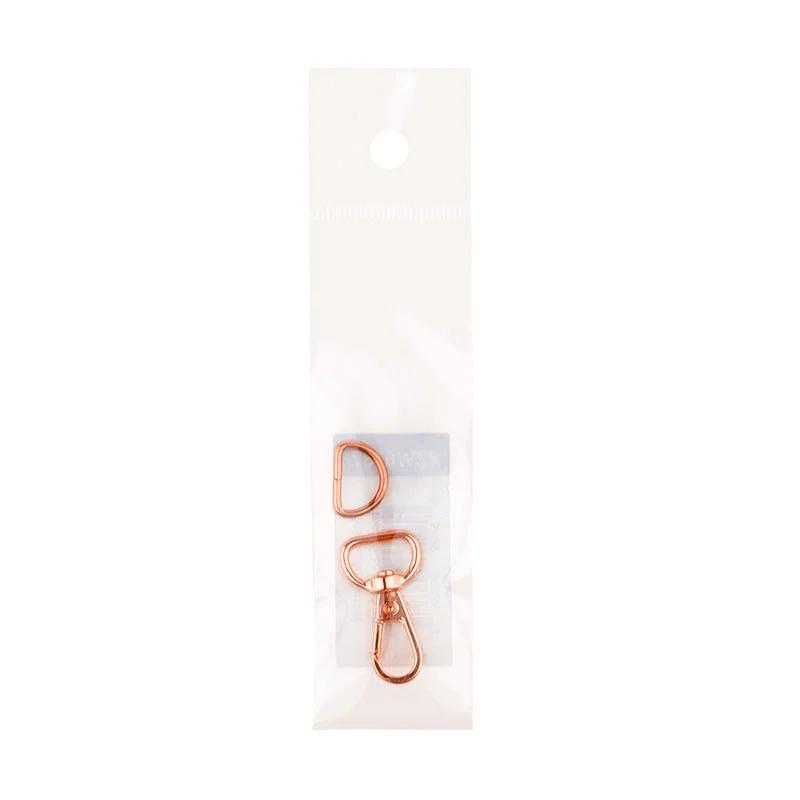 Swivel Hook & D-Ring Set - Rose Gold