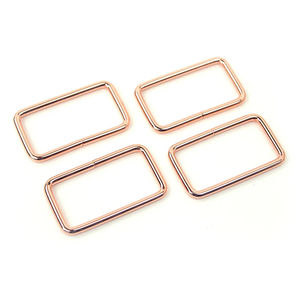 Sallie Tomato 1 1/2" Rectangle Rings - Set of Four Rose Gold