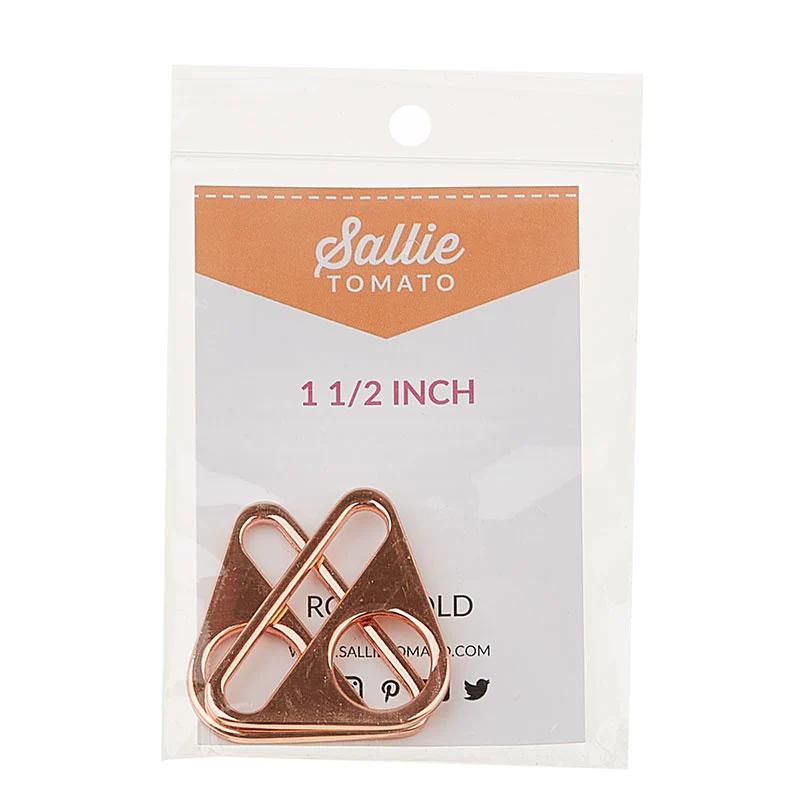 Sallie Tomato 1 1/2" Triangle Rings - Set of Two Rose Gold