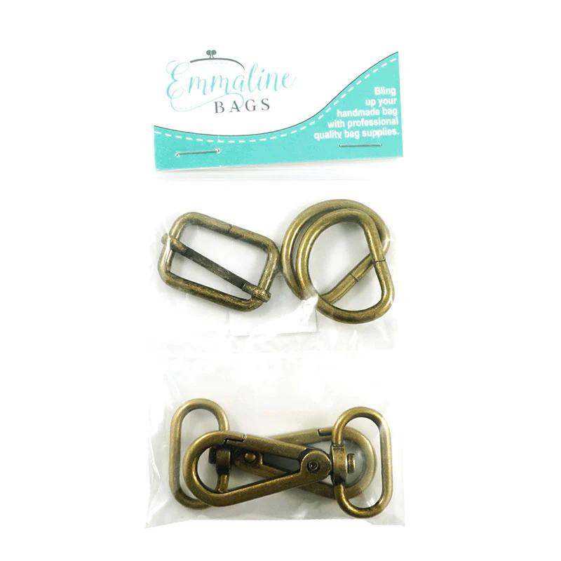 The Aspen Crossbody Bag Hardware Kit - Antique Brass